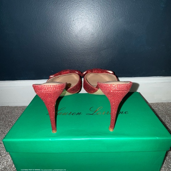 Lauren Lorraine Red Rhinestone Bow Heels - Picture 4 of 6